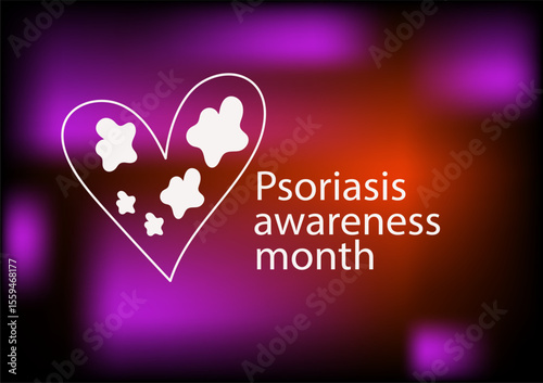 Psoriasis awareness month banner.  Linear  vector illustration.