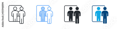 Reflection Icon Set Multiple Style. Designed In Outline, Blue, Glyph, Dual Tone