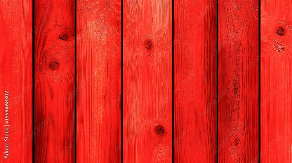 Fototapeta premium Vibrant Red Wooden Planks Texture Background