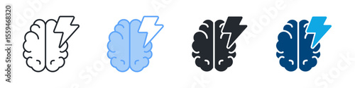 Stress Icon Set Multiple Style. Designed In Outline, Blue, Glyph, Dual Tone