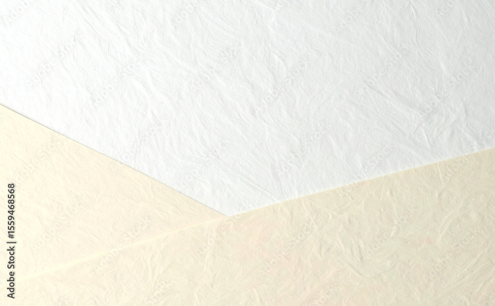 Obraz premium 白とベージュの和紙の背景素材 