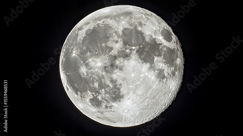 A stunning close-up of a full moon against a dark night sky.