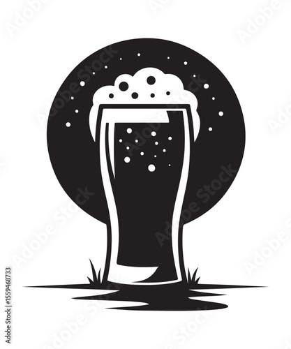 Beer mug of beer silhouette vector Illustration isolated on white background.