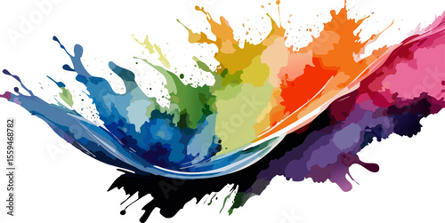 A vibrant splash of colorful paint, blending seamlessly with shades