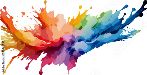 Colorful paint splash explosion, vibrant color burst