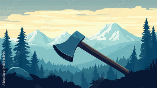 Mountaineering Axe Illustration for Adventure Enthusiasts