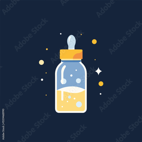 Baby Bottle Flat Vector Illustration