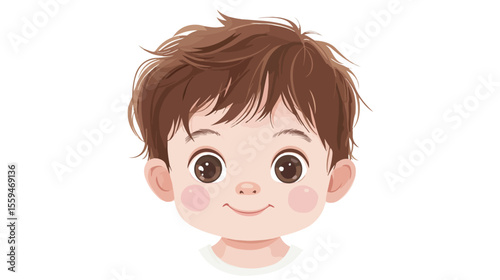 Cute Baby Boy Portrait on White Background