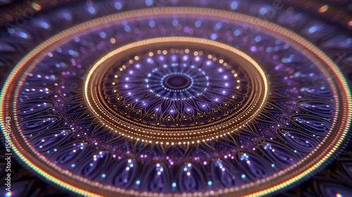 Wallpaper Mural Glowing Purple and Gold Mandala Abstract Art Torontodigital.ca