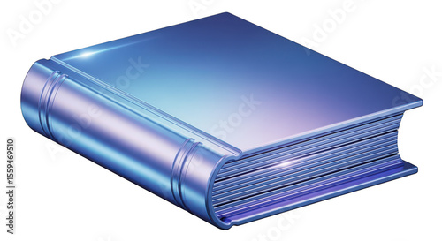 Metallic Blue Book 3d Render