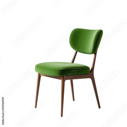 Wallpaper Mural Modern Green Chair with Wooden Legs in Minimalist Style for Contemporary Interior Design Concepts Torontodigital.ca