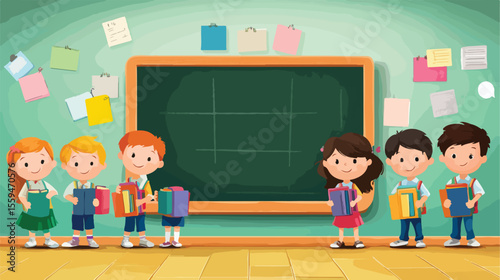Back to School Season with Little Kids and Chalkboard - Educational Fun