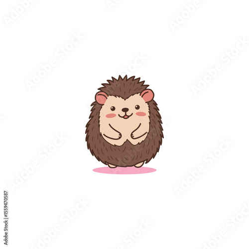 An icon of a cute cartoon hedgehog with a wide, happy smile and content expression, symbolizing joy, contentment, and cheerfulness.