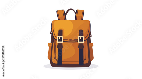 White Background Backpack Vector Illustration