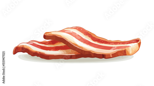 Crisp Bacon Stripe Icon on Clean White Background Vector