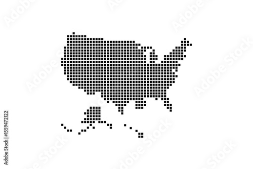 Usa map on square pattern shape vector