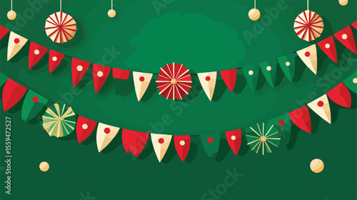 Bangladesh Independence Day Garlands Flat Vector Illustration