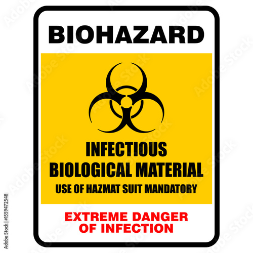 Biohazard, infectious biological material, sign vector