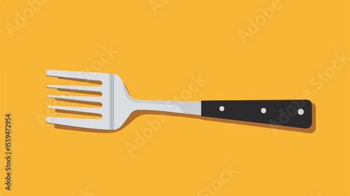 Barbecue Picnic Fork Spatula Background Flat View
