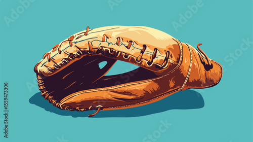 Baseball Pitcher Glove Flat Vector Illustration