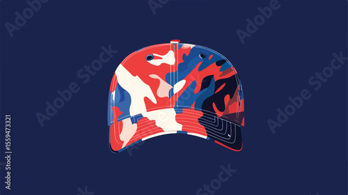 Flat Vector Illustration of Baseball Sport Cap