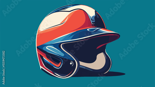 Baseball Uniform Helmet Flat Vector Illustration