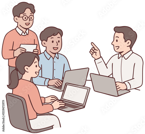 business team working together