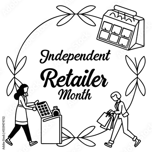 INDEPENDENT RETAILER MONTH vector illustration