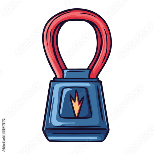 Battery Jumper Cable Cartoon Vector Illustration