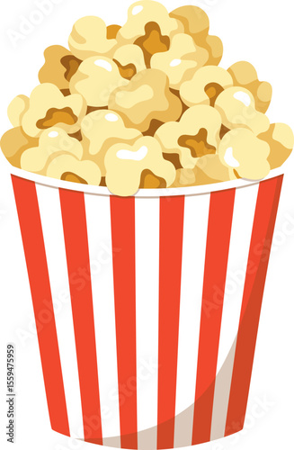 Popcorn Box with Popped Kernels

