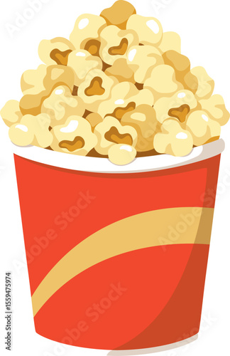 Red Cup Filled with Fresh Popcorn


