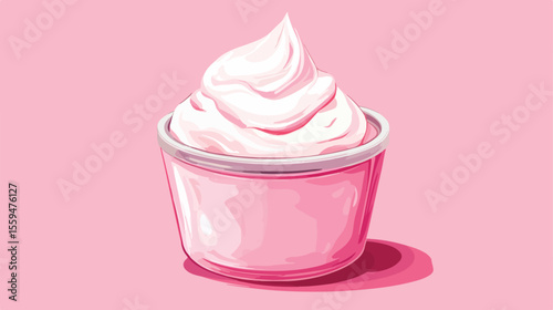 Beauty Cream Hand Drawn Element Flat Vector Illustration