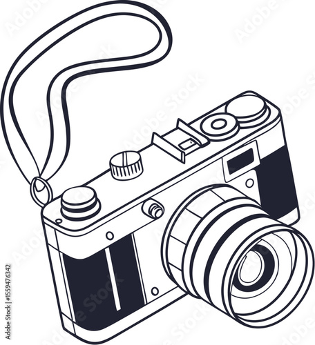Flat icon of Retro Photography Device Outline