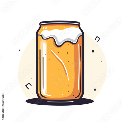 Beer Can Cartoon Vector Illustration - Hand Drawn