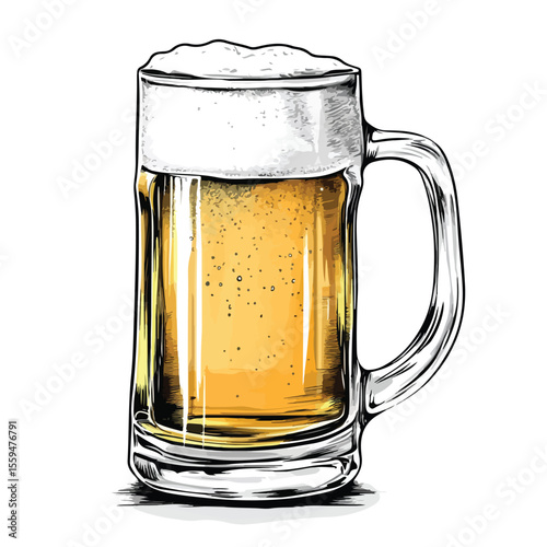 Fun and Colorful Beer Mug Cartoon Vector Illustration