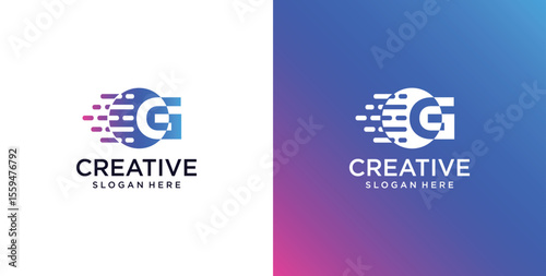ikon logo G awal teknologi digital