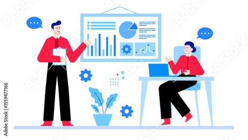 Business presentation featuring detailed charts and graphs. Perfect for reports, meetings, corporate presentations, financial analysis, and data visualization needs.