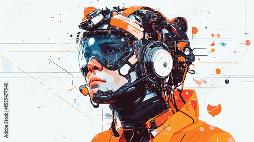 Biohacker Vector on White Background: Flat Vector Illustration