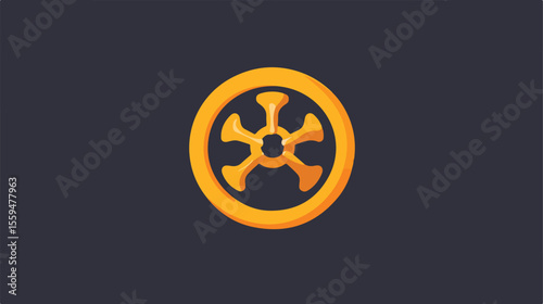 Biohazard Icon Flat Vector Illustration