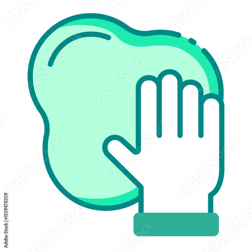 playdough green filled line icon for mold fun in tactile child zone