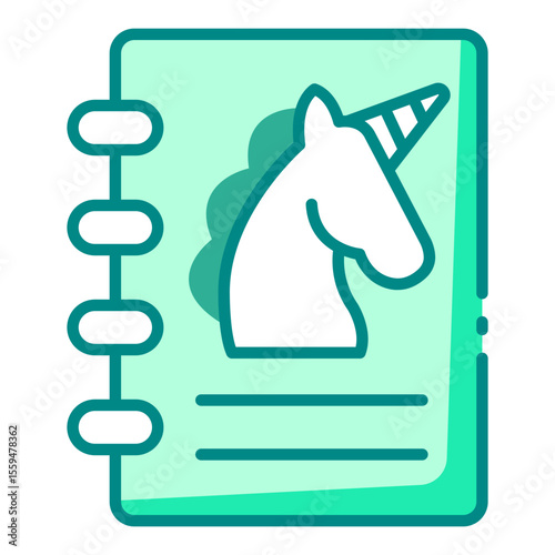 book green filled line icon for reading time and toddler story zone