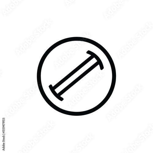 Disabled Black Circle Mark, Line Symbol, Round Negative Icon, Transparent Background