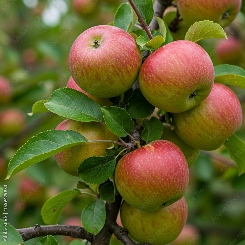 Obraz premium red apples on a tree