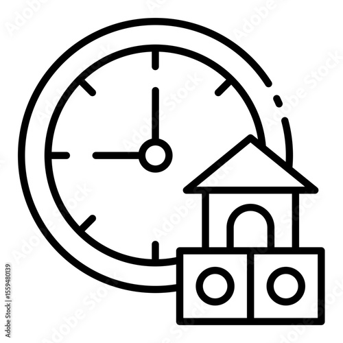 play time outline icon for scheduled fun in child daily care