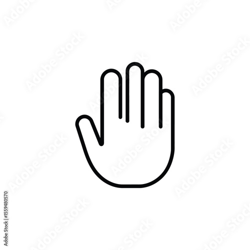 Hand outline, Transparent Design, Five Finger Gesture Sign, Palm Anatomy, Black Line