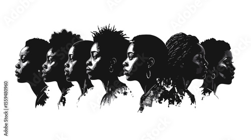 Empowering Black Lives Matter Group of African American Profiles
