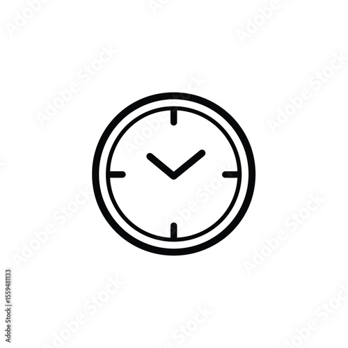 Isolated clock transparent icon with hands outline showing the time