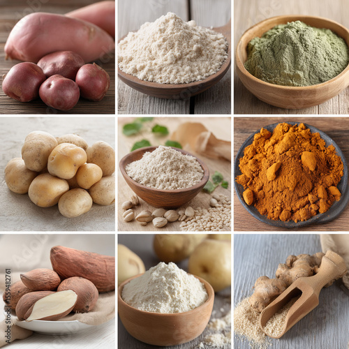 Resistant starch. Visual comparison of dietary fiber and resistant starch in food.