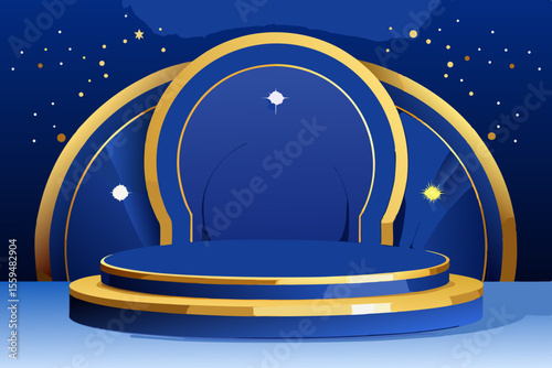 luxury stage background deep royal blue elegant smooth premium clean classy modern
