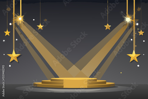 minimal stage backdrop thin gold lines elegant modern clean premium soft classy